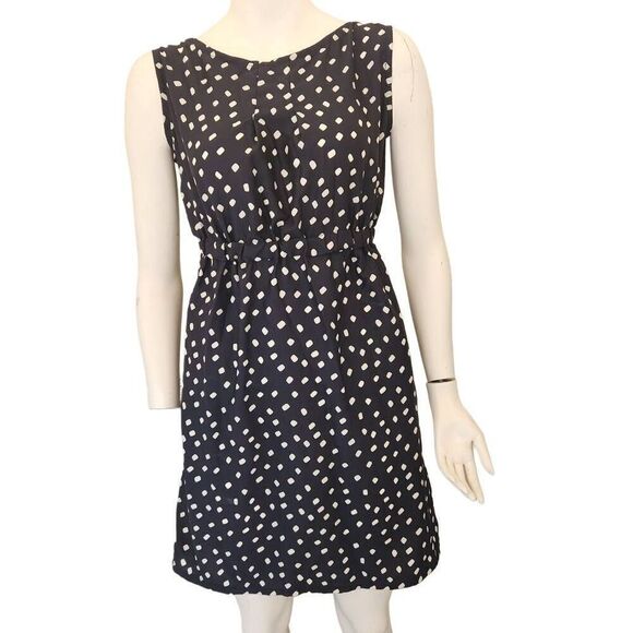 Women's pleated sleeveless above me black white geometric square print dress nwt - Picture 1 of 3